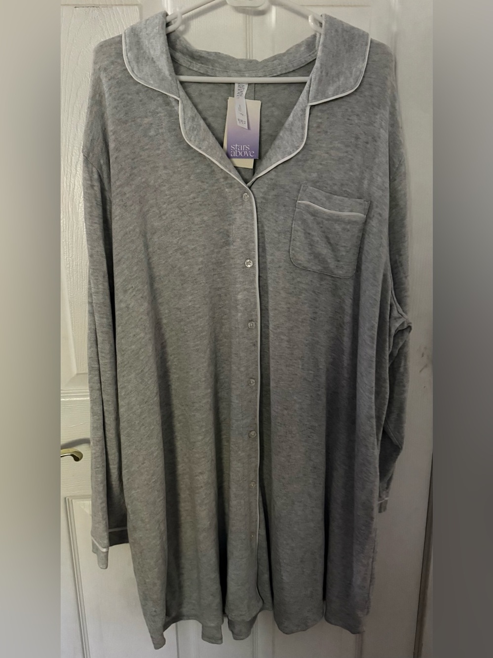 Stars Above Gray Knit Lounge Top - 3X